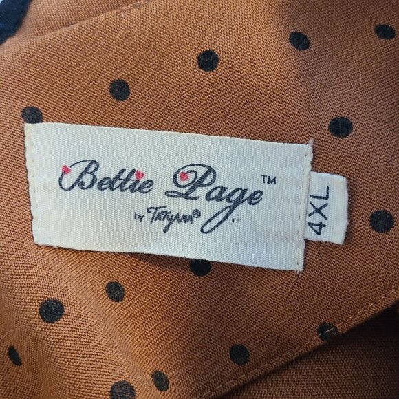 Bettie Page Tatyana Midi Dress Curvy Girl Retro Polka Dot Trad Plus Size 4XL - Picture 4 of 10